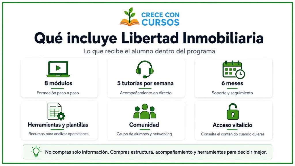 Qué incluye Libertad Inmobiliaria: módulos, tutorías y herramientas