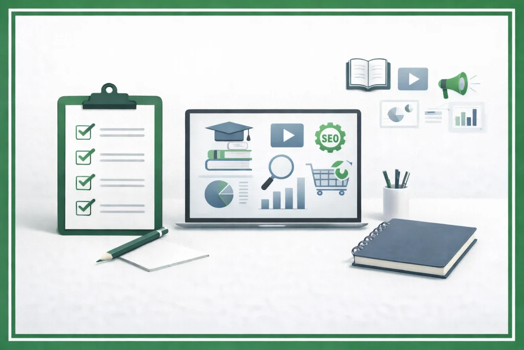 Comparativa visual de cursos de marketing digital
