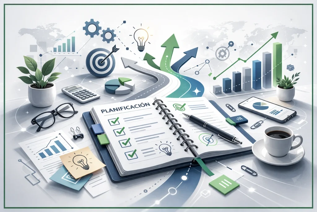 Ilustración conceptual sobre mejores cursos de emprendimiento y mentalidad con enfoque estratégico y toma de decisiones.