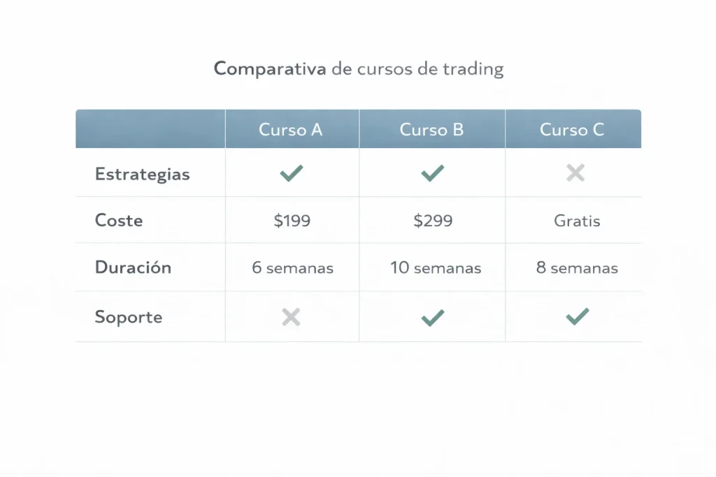 tabla comparativa de formaciones de trading