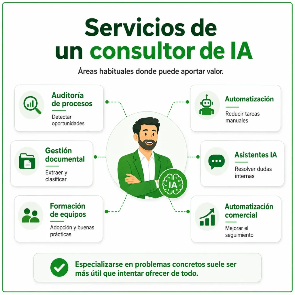 Principales servicios que puede ofrecer un consultor de inteligencia artificial a empresas