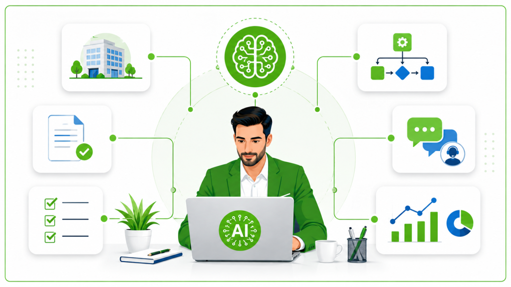 Consultor de inteligencia artificial analizando procesos y soluciones para una empresa